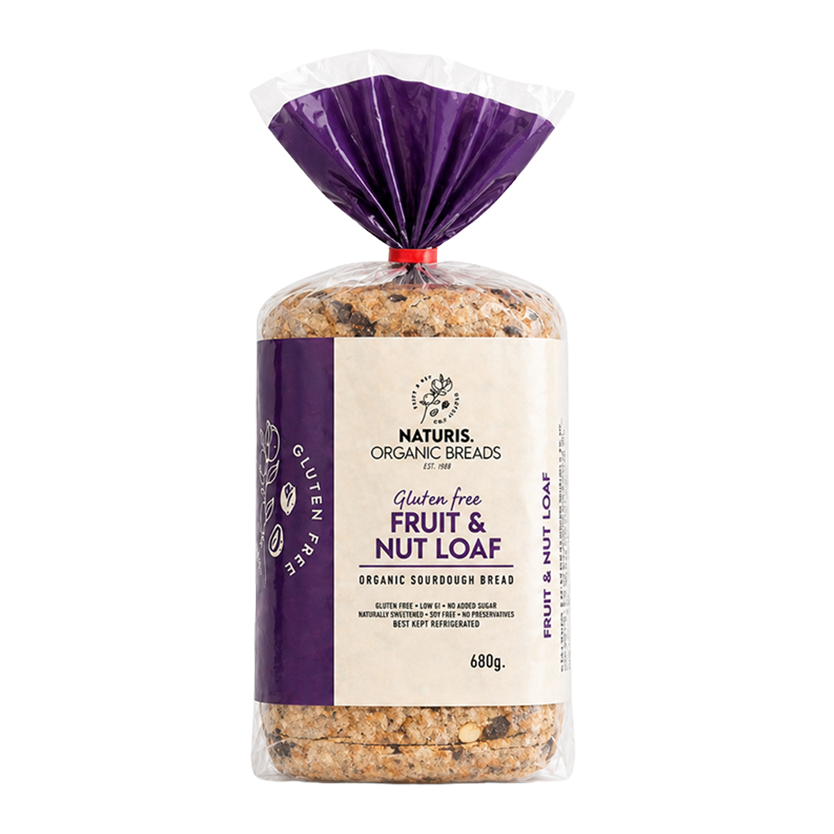 Naturis Organic Breads Gluten Free Fruit and Nut Loaf 680g