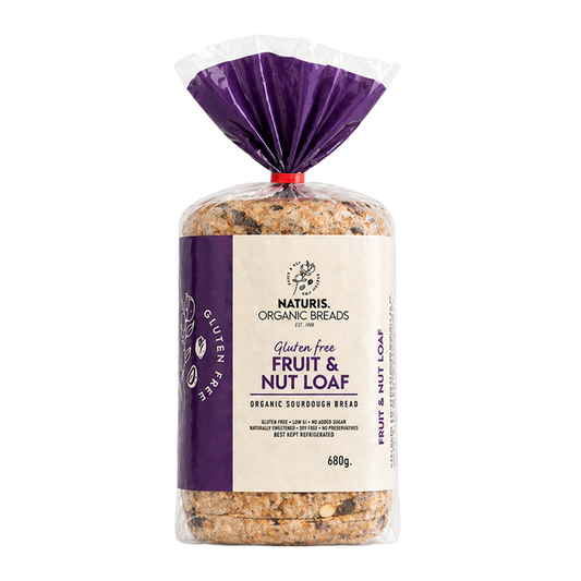Naturis Organic Breads Gluten Free Fruit and Nut Loaf 680g