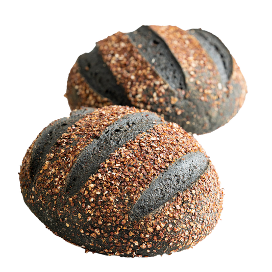 Wholegreen Bakery Gluten Free Vegan Activated Charcoal and Turmeric Sourdough Roll 4x135g