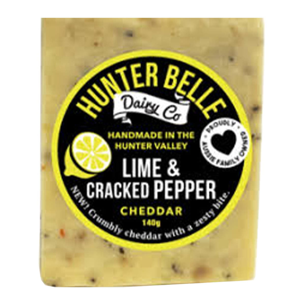 Hunterbelle Lime and Cracked Pepper Cheddar Cheese 140g
