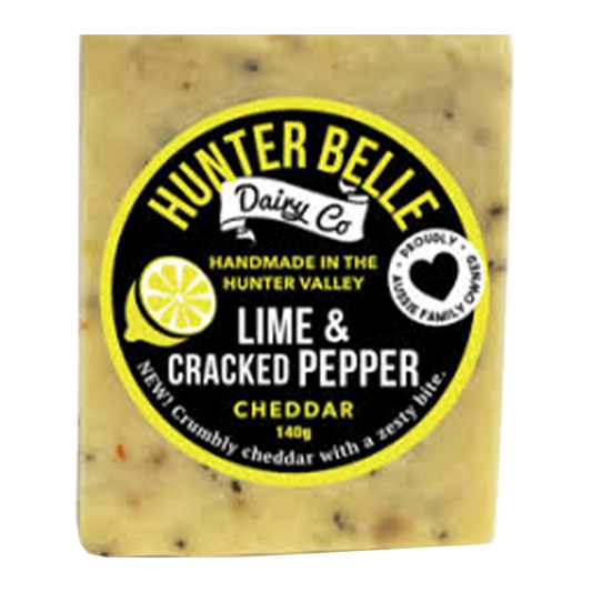 Hunterbelle Lime and Cracked Pepper Cheddar Cheese 140g