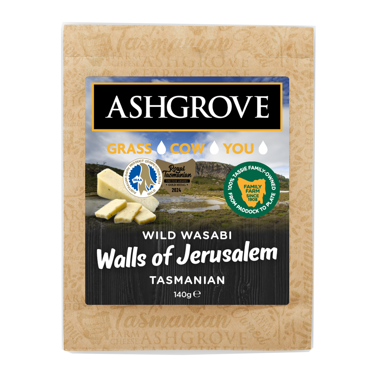 Ashgrove Wild Wasabi Walls of Jerusalem Cheese 140g