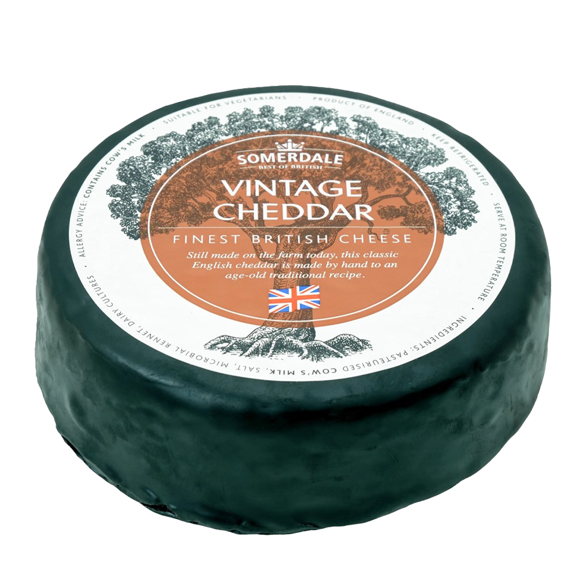 Somerdale Black Wax Vintage Cheddar Cheese 200-250g