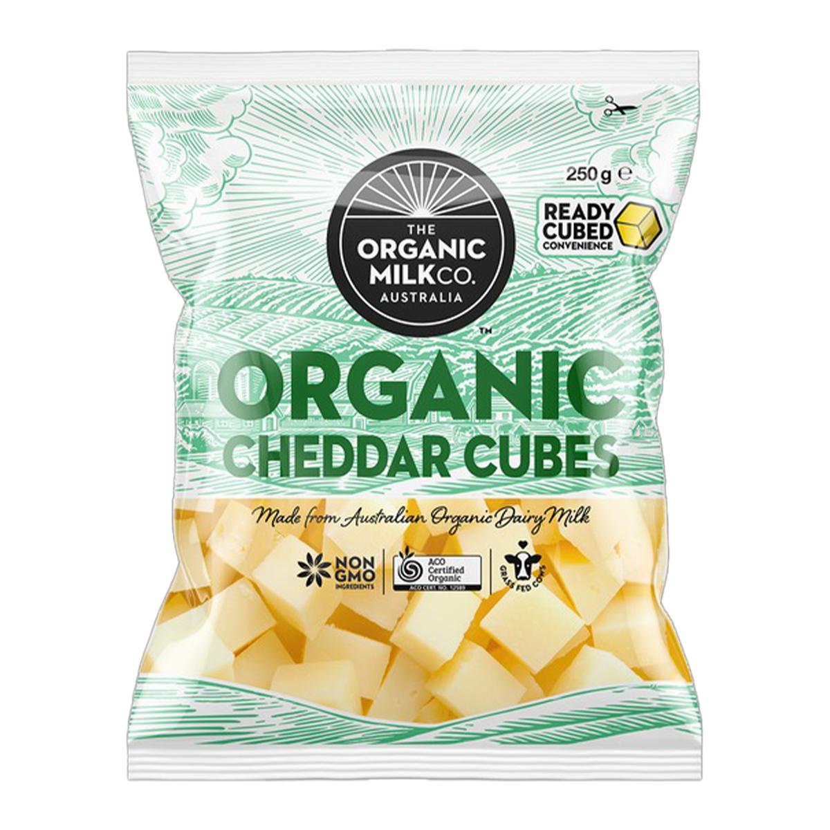 The Organic Milk Co. Organic Cheddar Cheese Cubes 250g