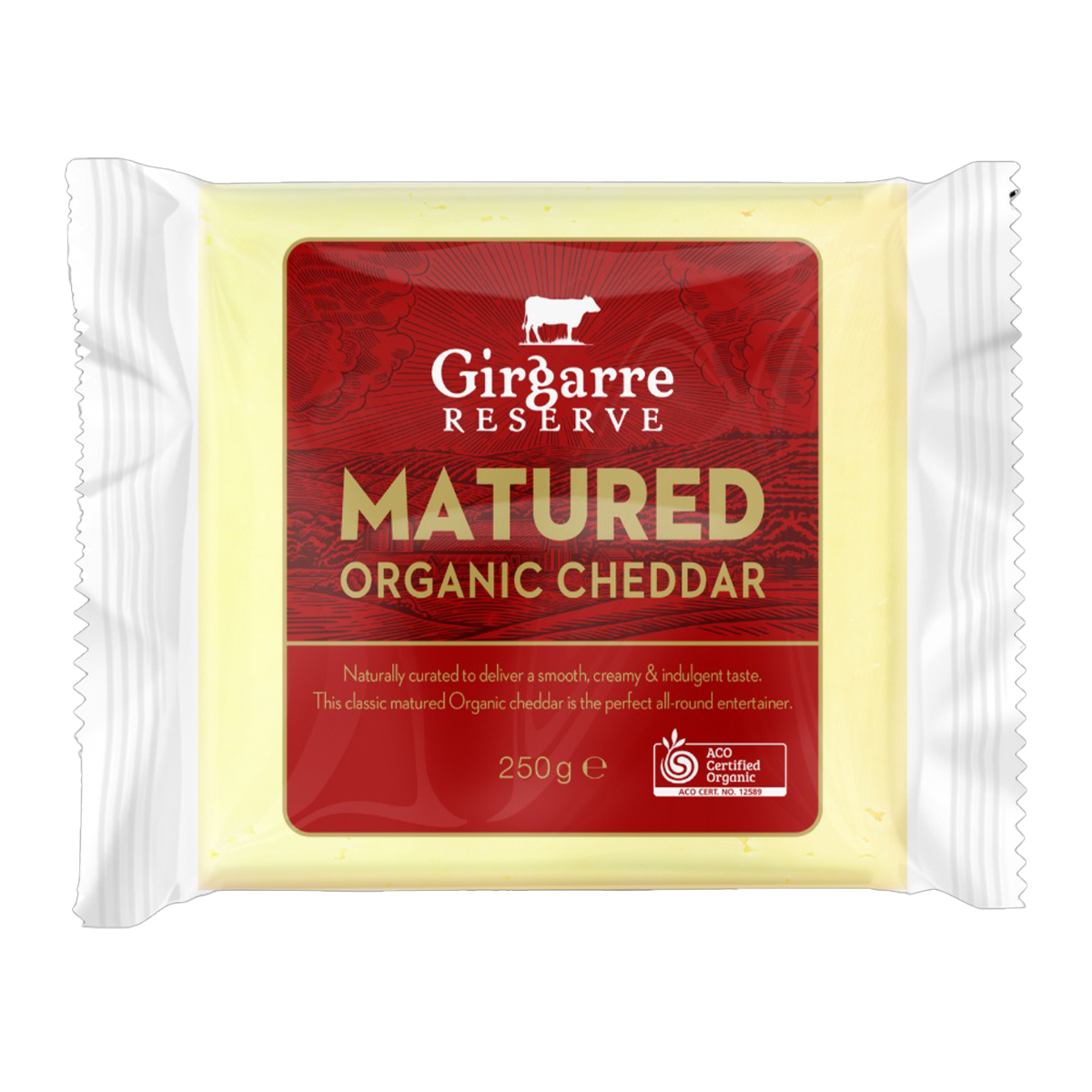 Matured Cheese Girgarre Reserve Matured Organic Cheddar Cheese 250g – Harris Farm Markets
