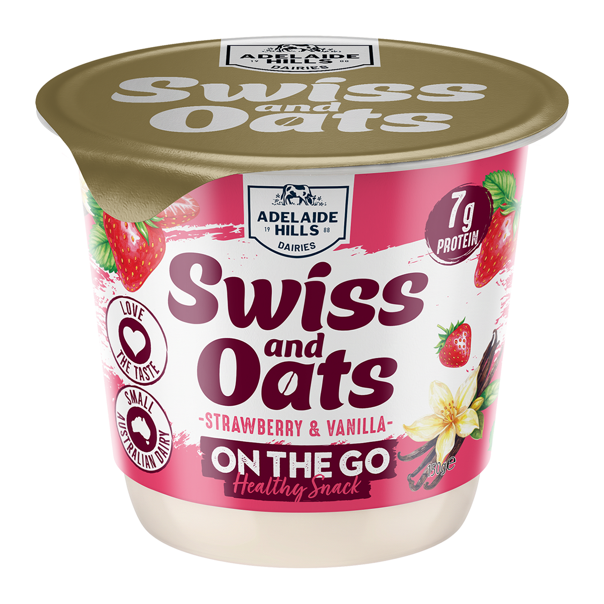 Swiss & Oats Yoghurt Strawberry & Vanilla 150g