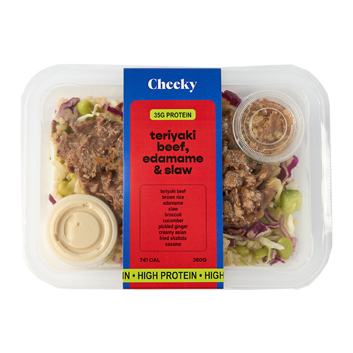 Cheeky Teriyaki Beef, Edamame & Slaw High Protein Bowl 350g
