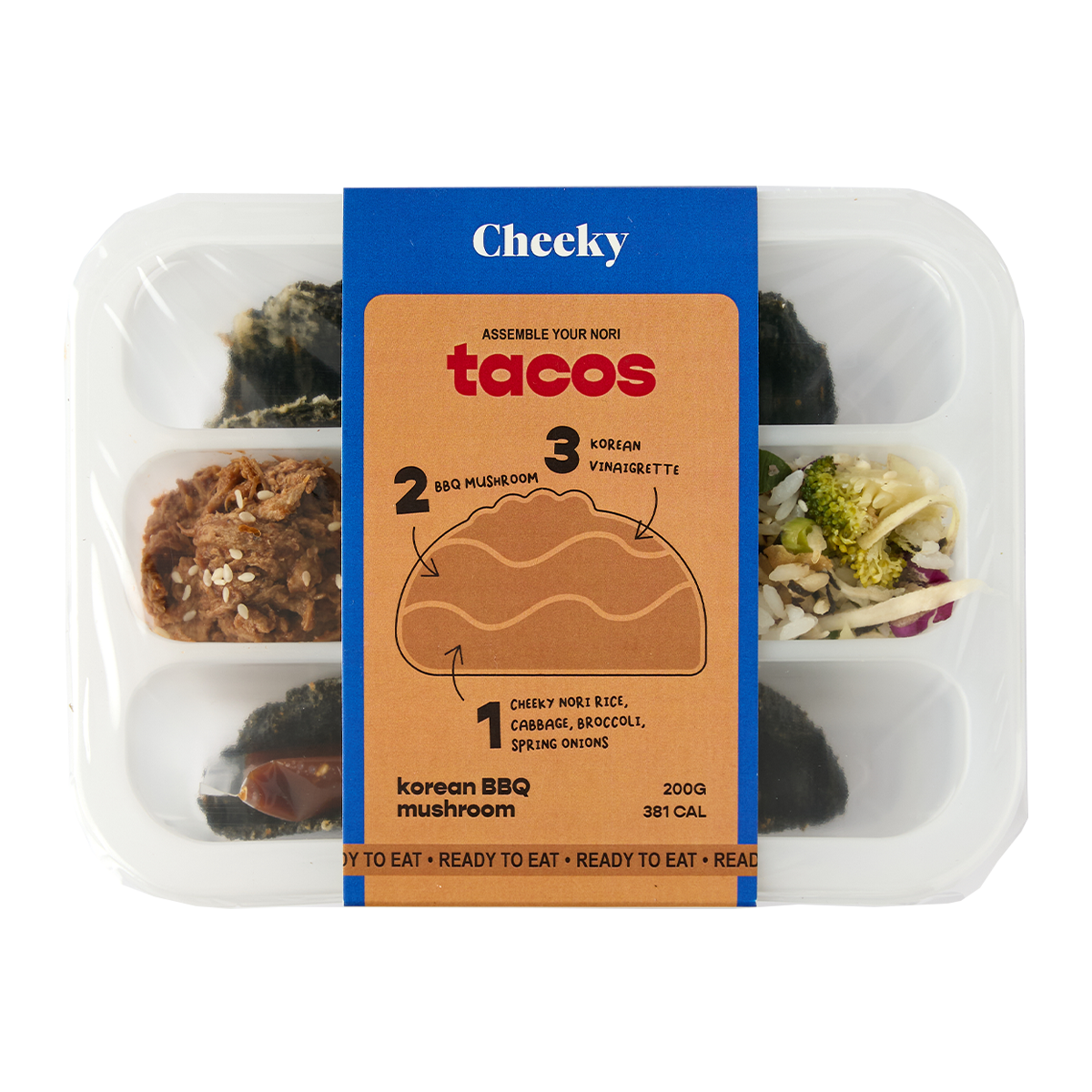 Cheeky Korean BBQ Mushroom Nori Tacos 200g