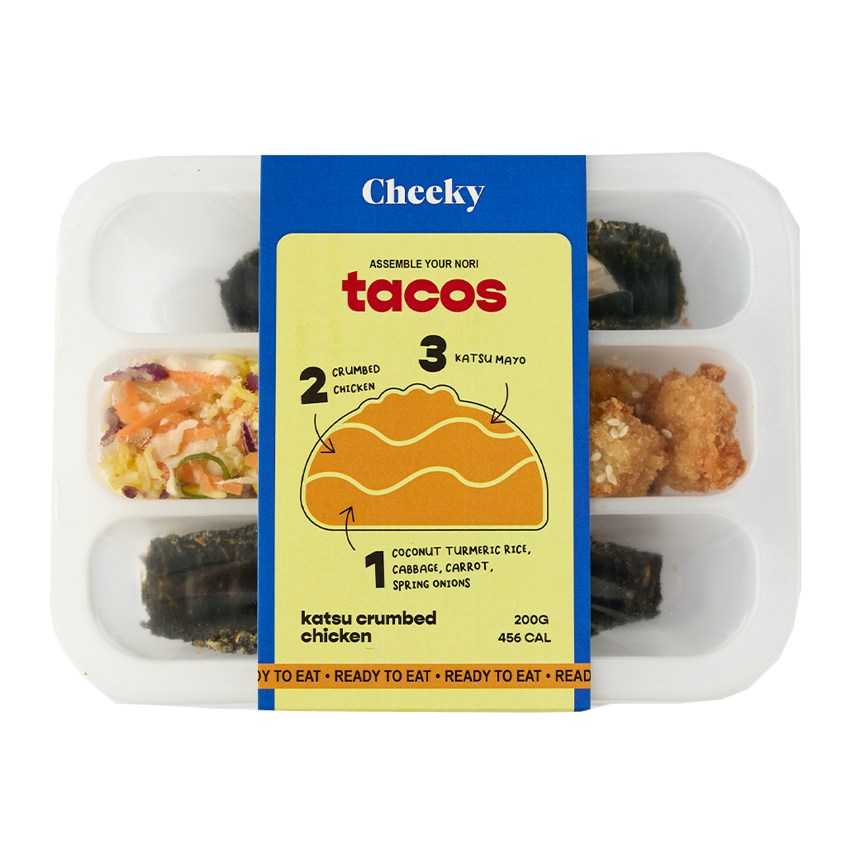 Cheeky Katsu Crumbed Chicken Nori Tacos 200g