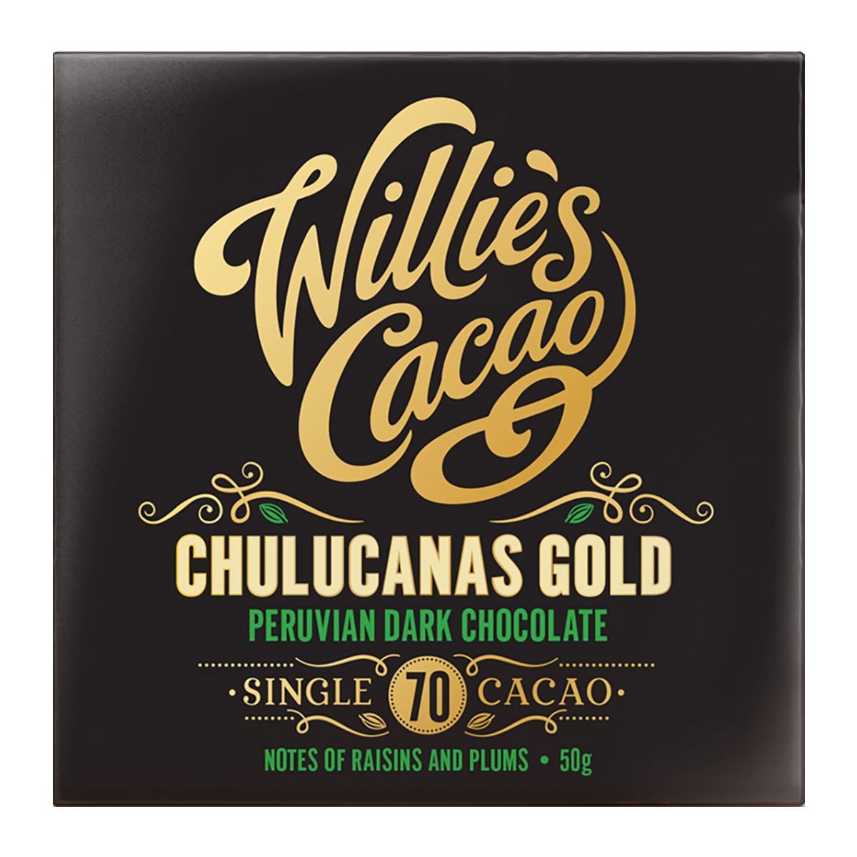 Willies Cocoa Peruvian Dark Chocolate 50g