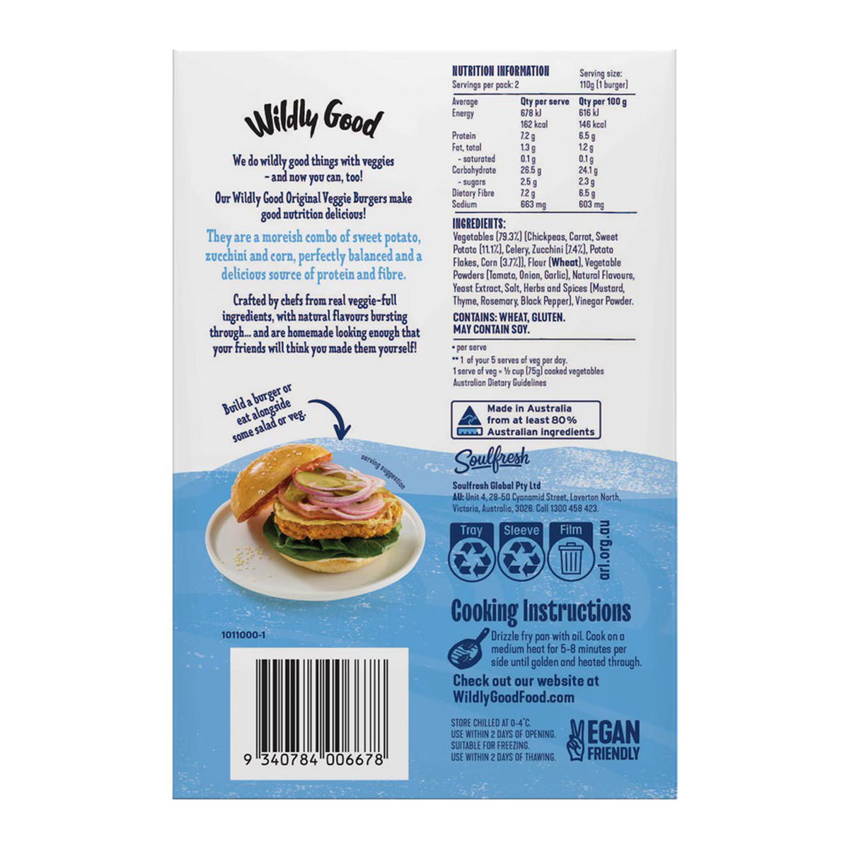 Wildly Good Veggie Original Burgers 220g