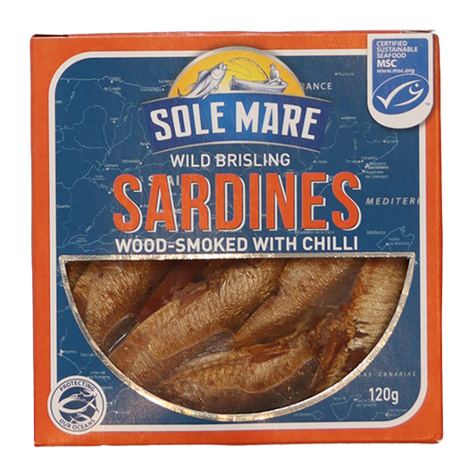 Sole Mare Wild Brisling Sardines Smoked with Chilli 120g