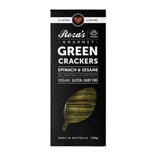 Roza's Gourmet Crackers Spinach Sesame 120g