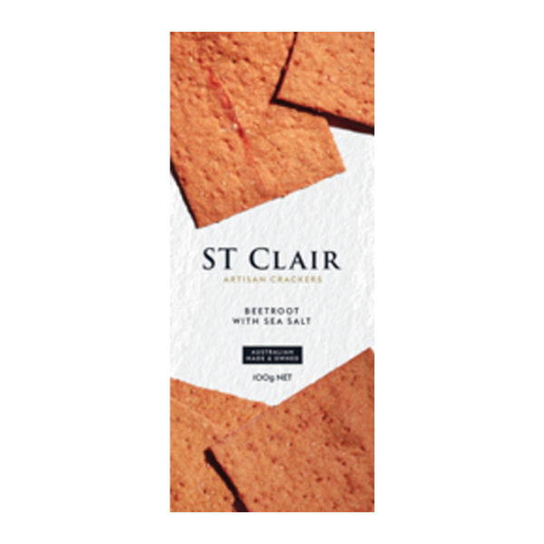 St Clair Artisan Crackers Beetroot with Sea Salt 100g