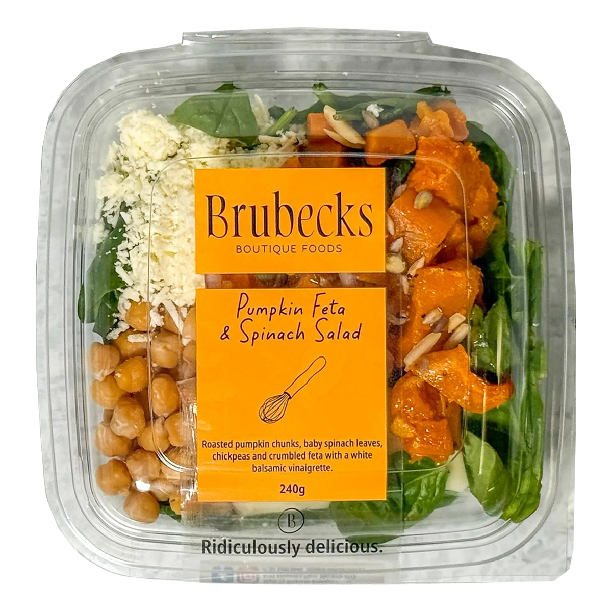 Brubecks Pumpkin, Spinach & Feta Salad