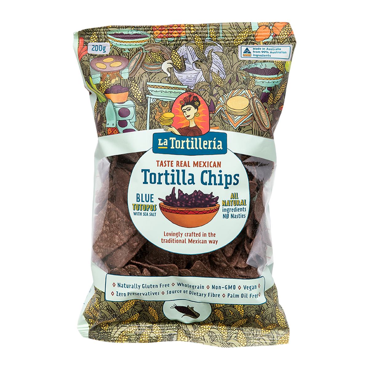 La Tortilleria Blue Corn Totopos 200g