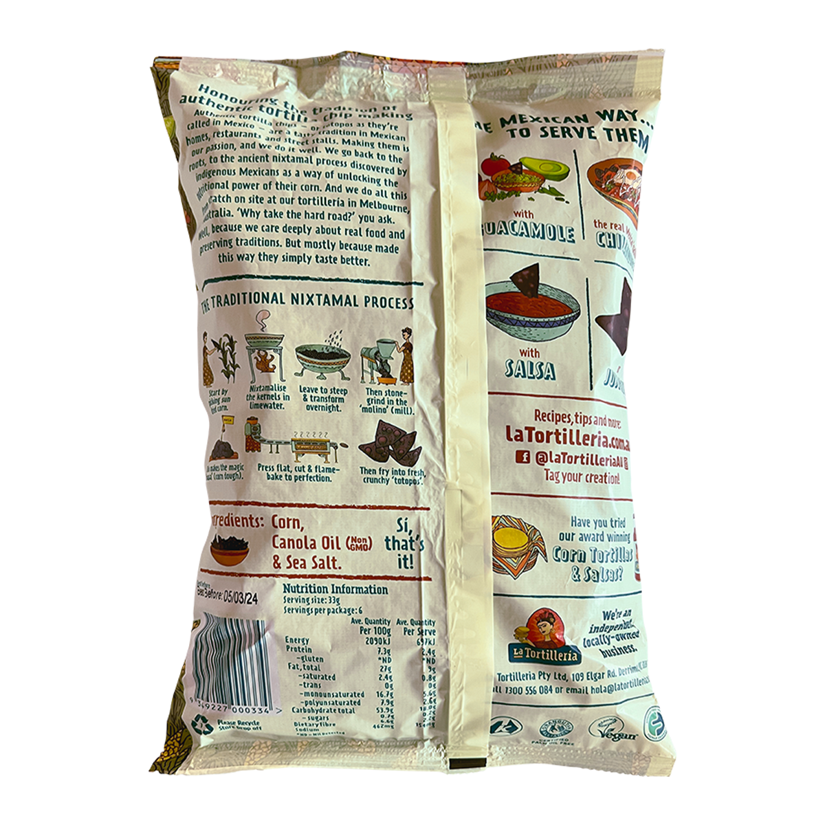 La Tortilleria Blue Corn Totopos 200g