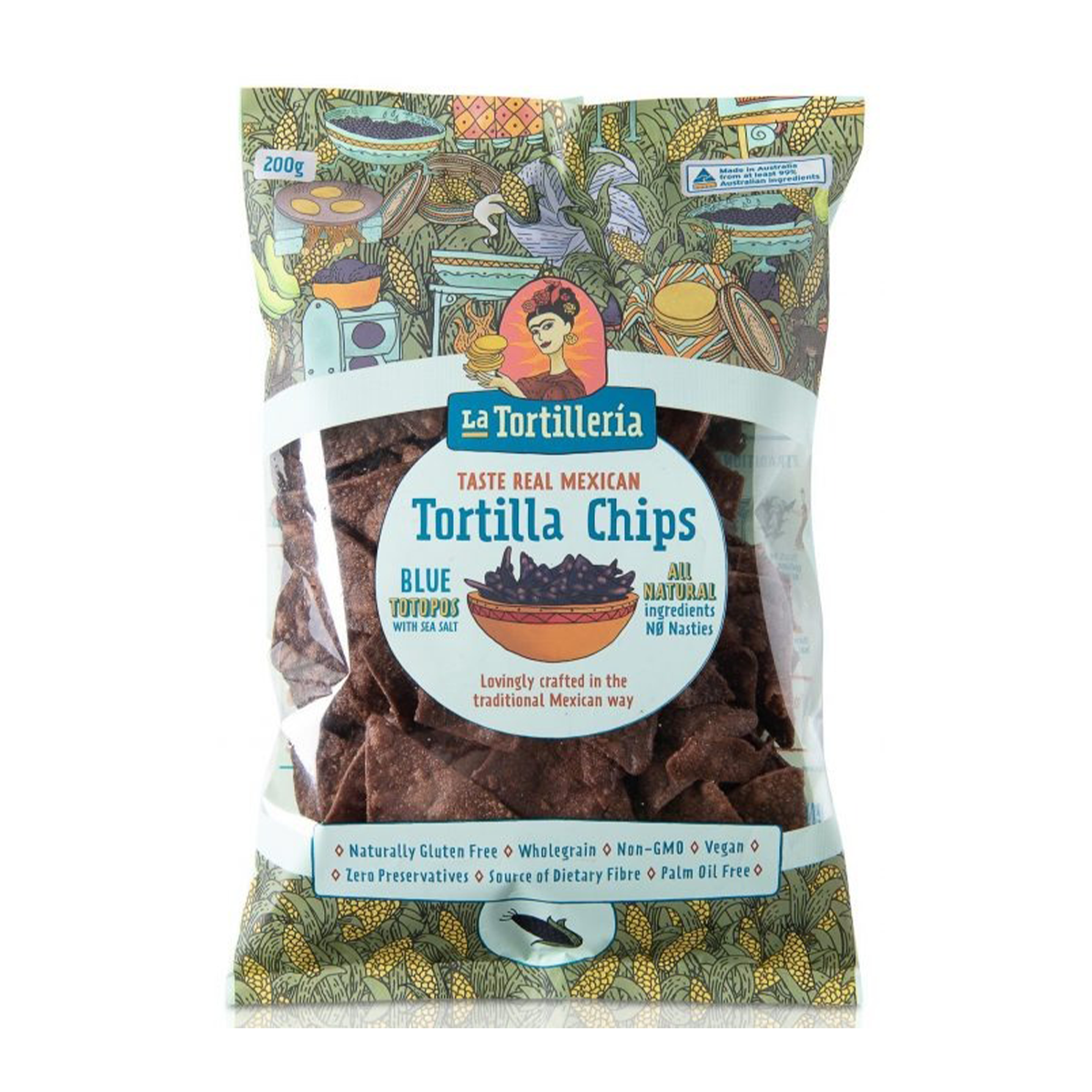 La Tortilleria Blue Corn Totopos 200g