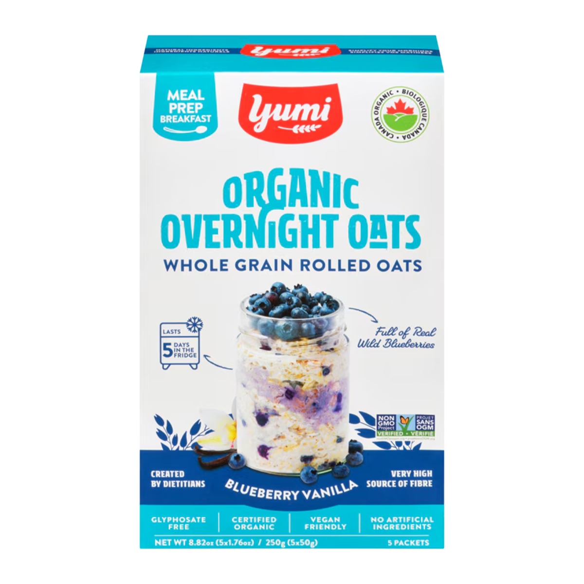 Yumi Organic Overnight Oats Blueberry Vanilla 250g
