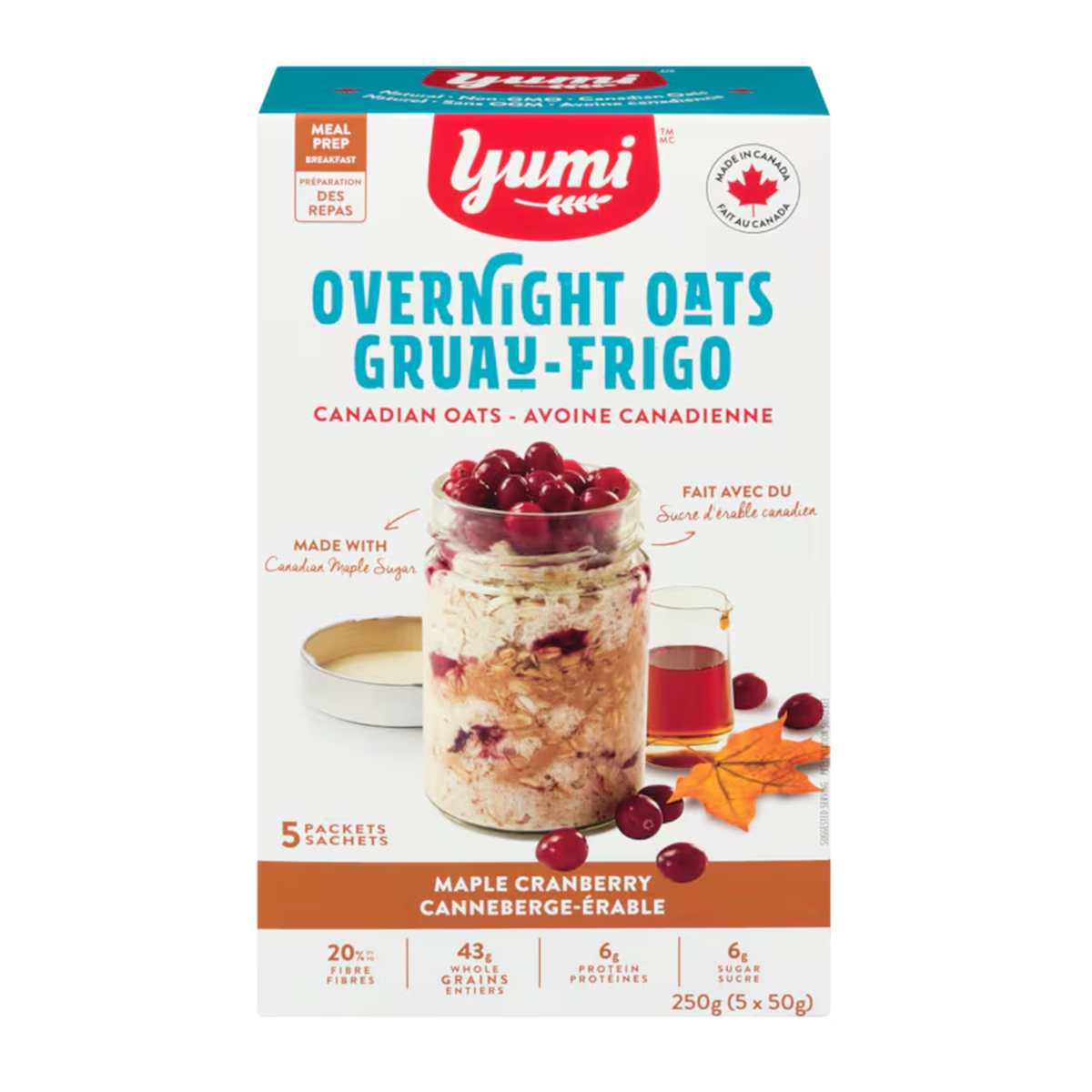 Yumi Overnight Oats Maple Cranberry 250g