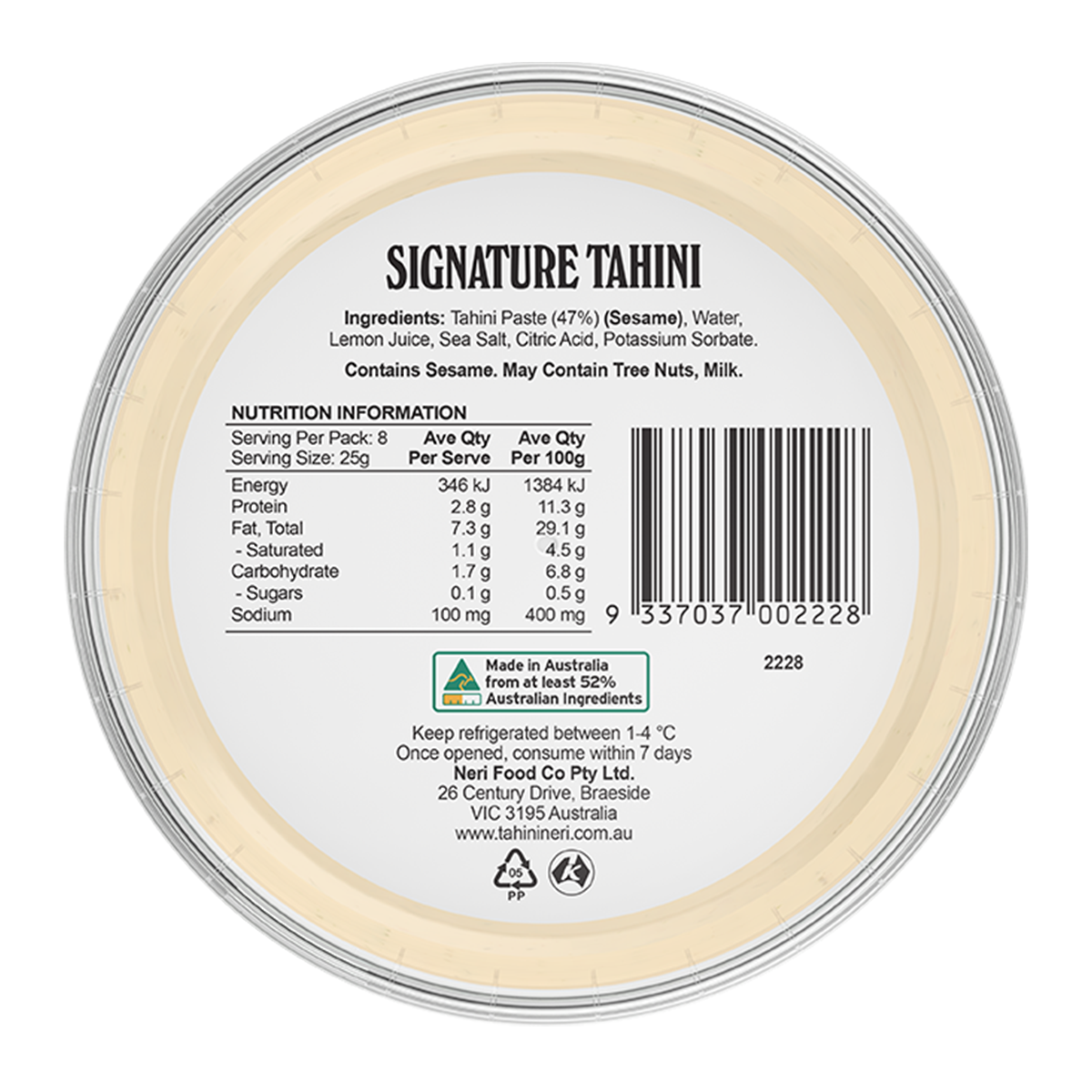 Tahini Neri Signature Tahini 200g