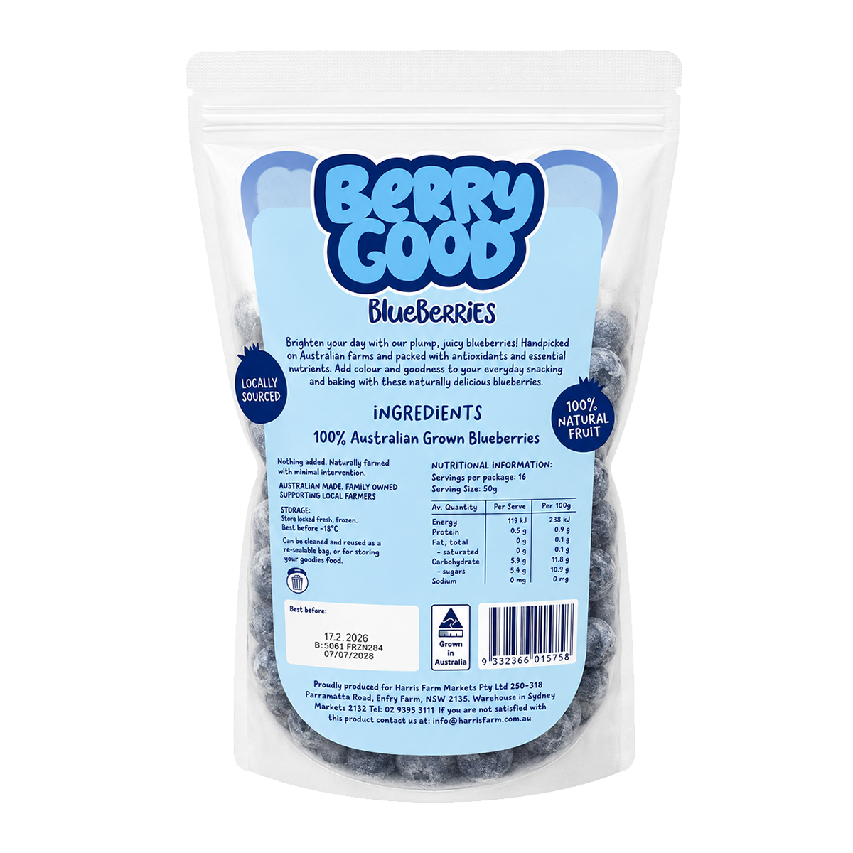 Berry Good Frozen Blueberries 800g