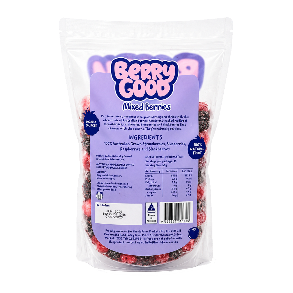 Berry Good Frozen Raspberries 800g