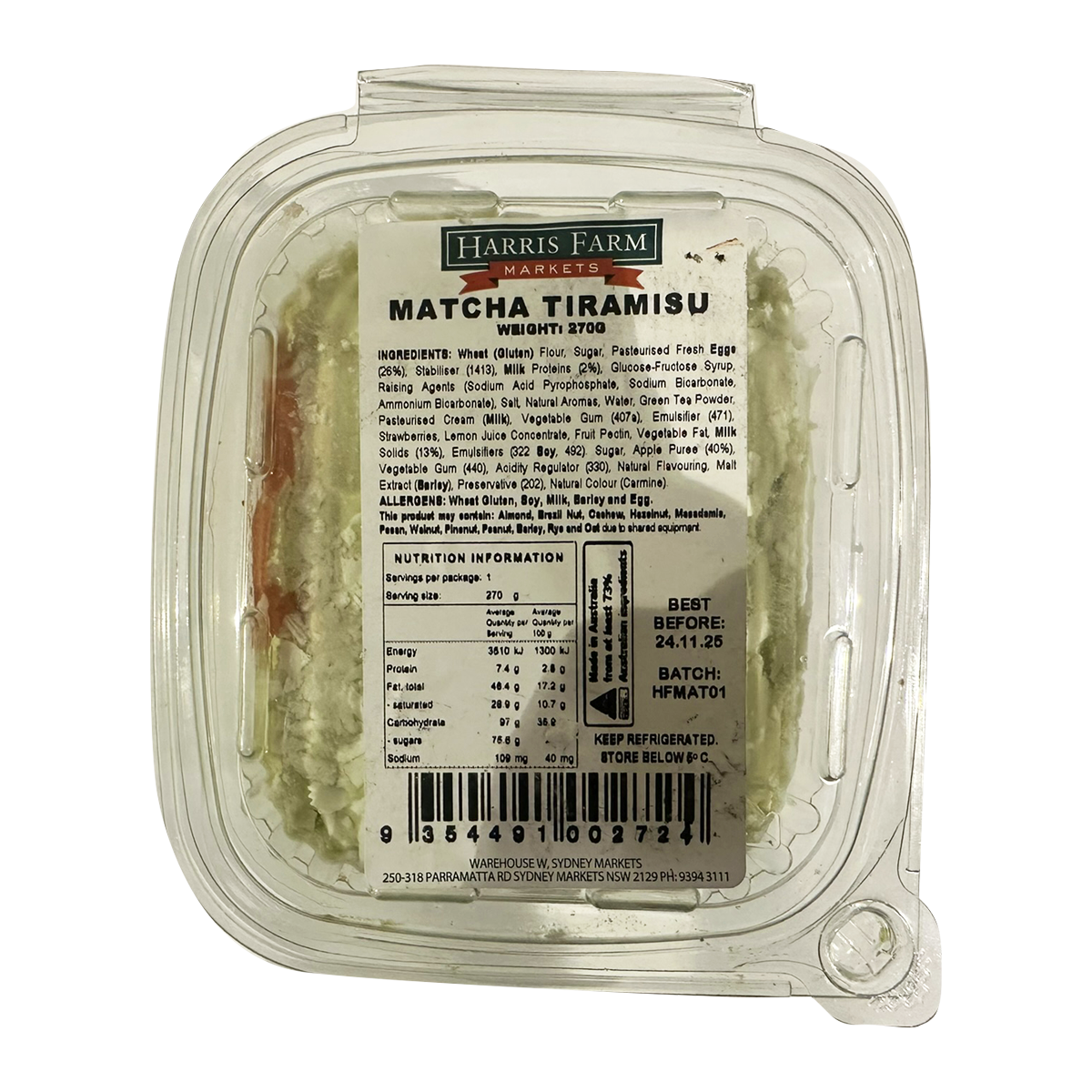 Harris Farm Homemade Matcha Tiramisu 270g