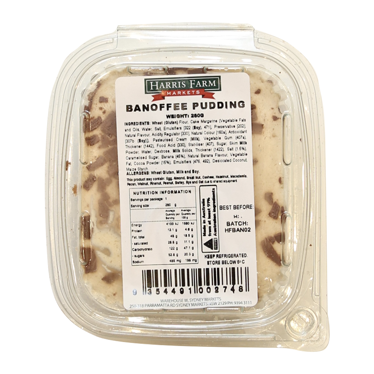 Harris Farm Homemade Banoffee Pudding 260g