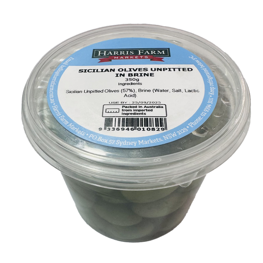Harris Farm Sicilian Olives Unpitted 350g