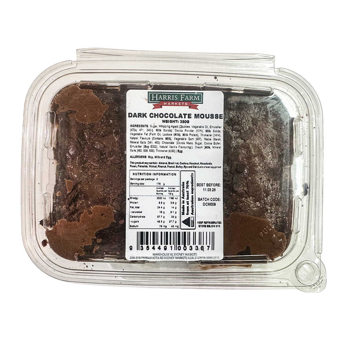 Harris Farm Dark Chocolate Mousse 350g