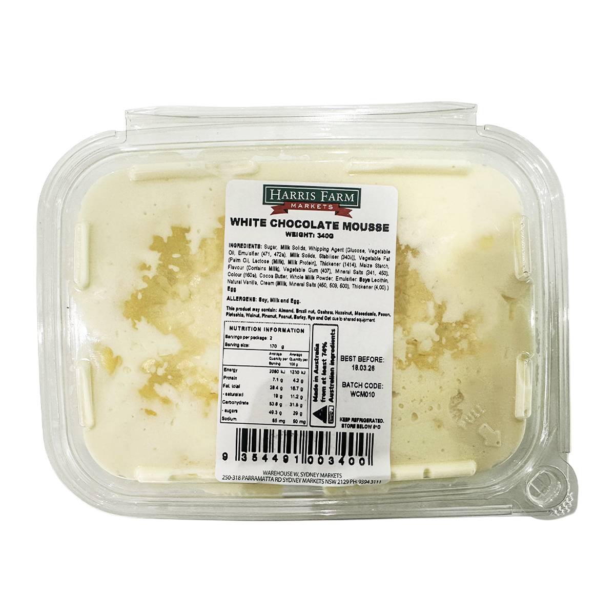 Harris Farm White Chocolate Mousse 340g