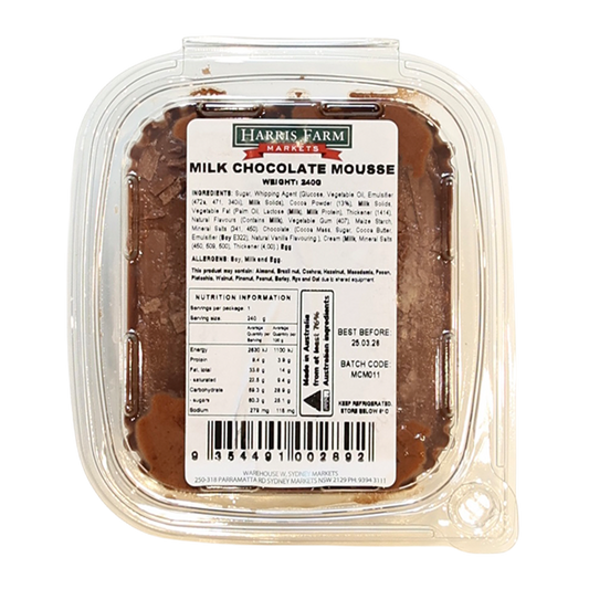 Harris Farm Homemade Milk Chocolate Mousse 240g