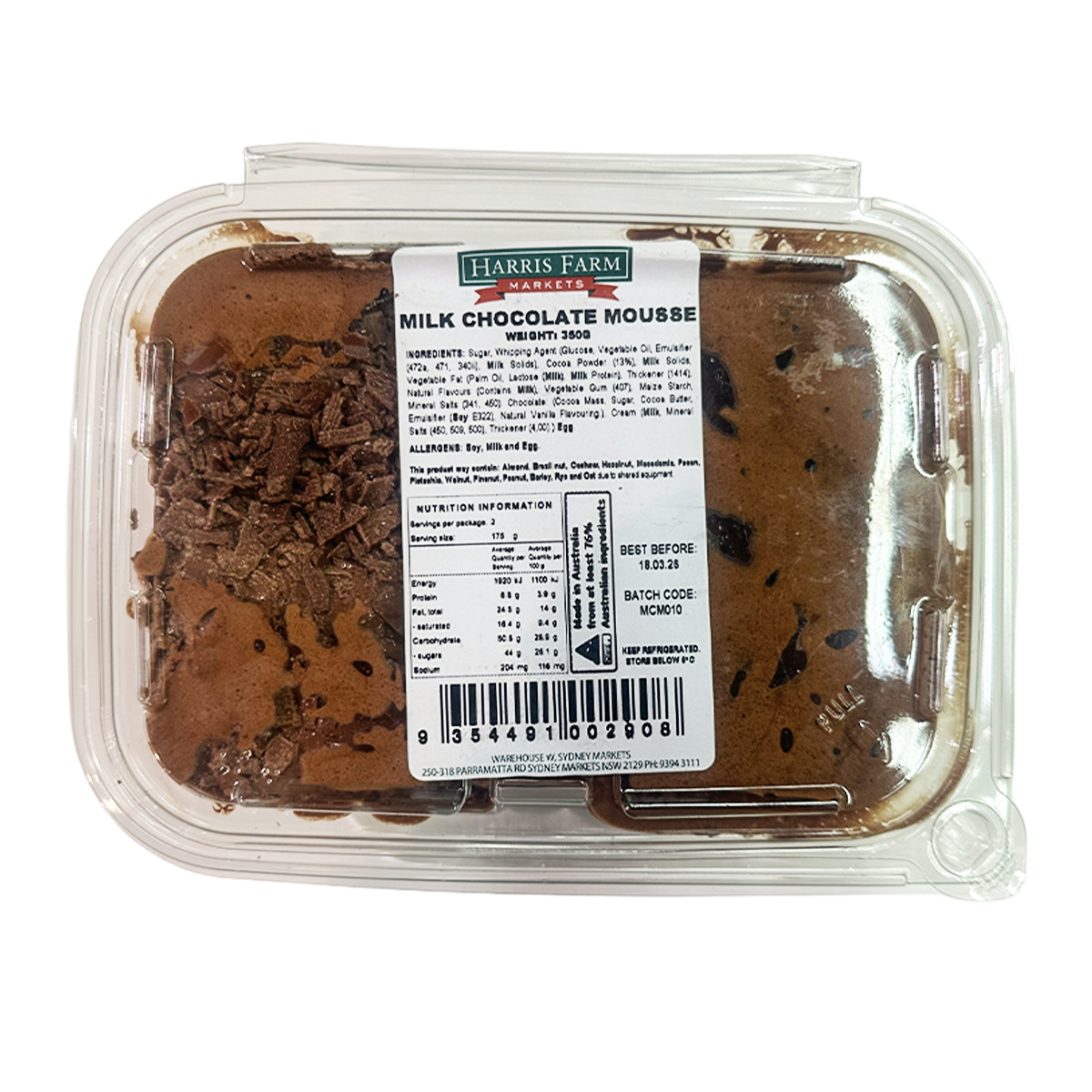 Harris Farm Milk Chocolate Mousse 350g