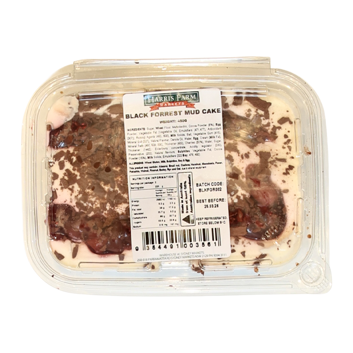 Harris Farm Black Forest Mud Cake 450g