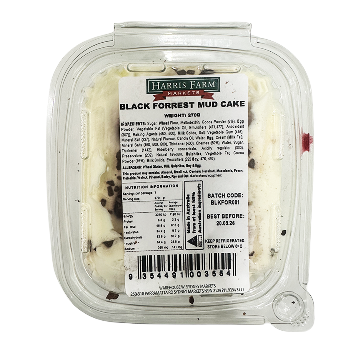 Harris Farm Black Forest Mud Cake 270g