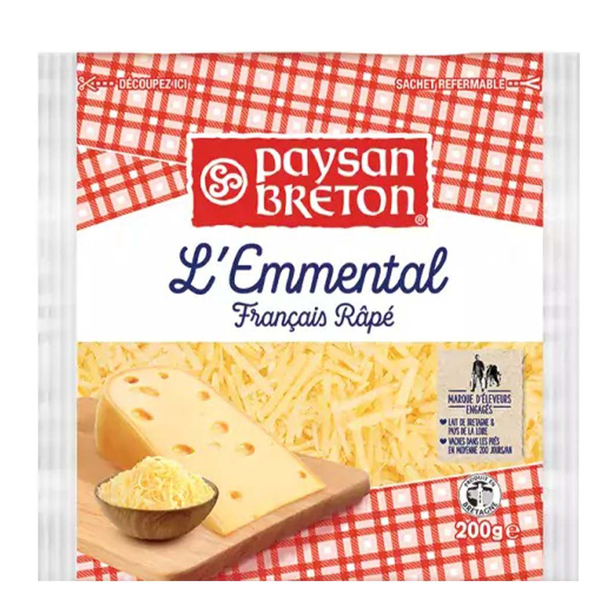 Paysan Breton Grated Emmental Cheese 200g