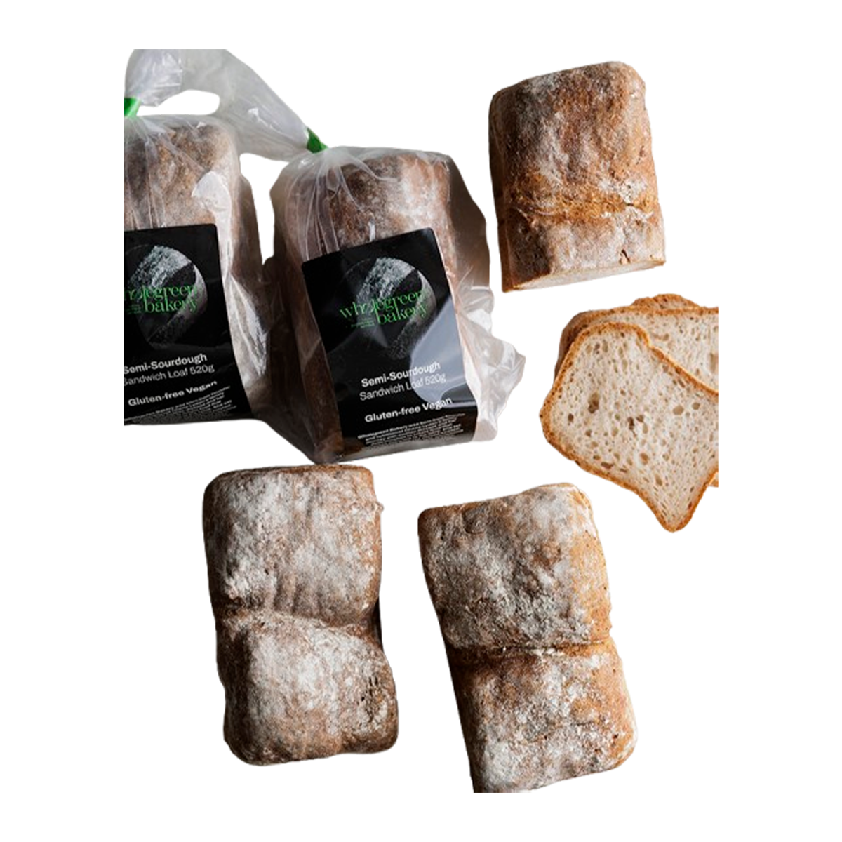Wholegreen Bakery Gluten Free Semi-Sourdough Sandwich Loaf 520g