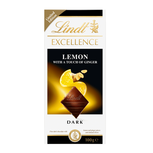 Lindt Excellence Lemon and Ginger Dark Chocolate 100g