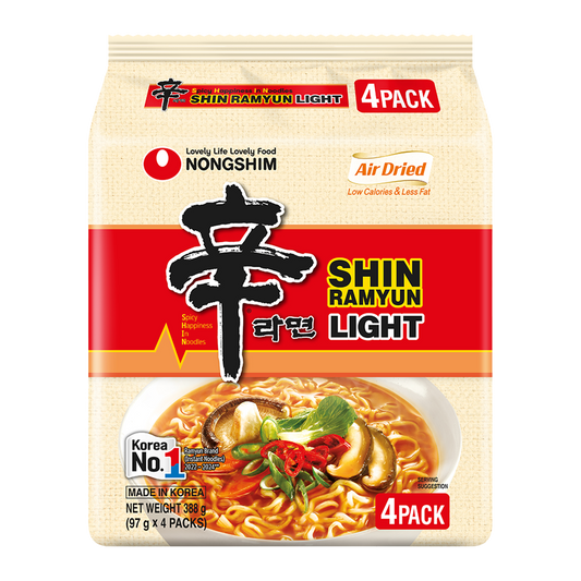 Nongshim Shin Ramyun Light Non Frying Noodles x4 97g