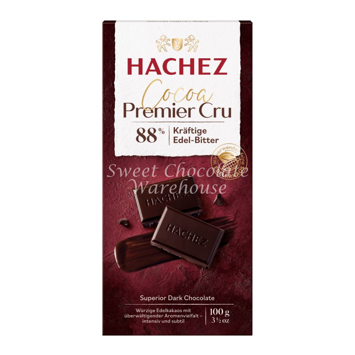 Hachez Premier Cru 88% Dark Chocolate Bar 100g