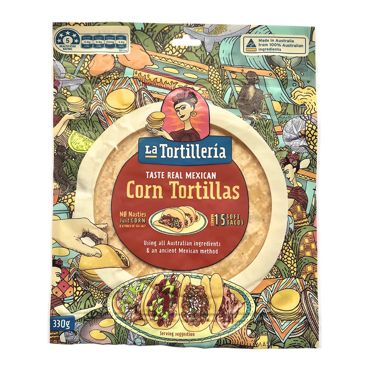 La Tortilleria Corn Tortillas Gluten Free 330g