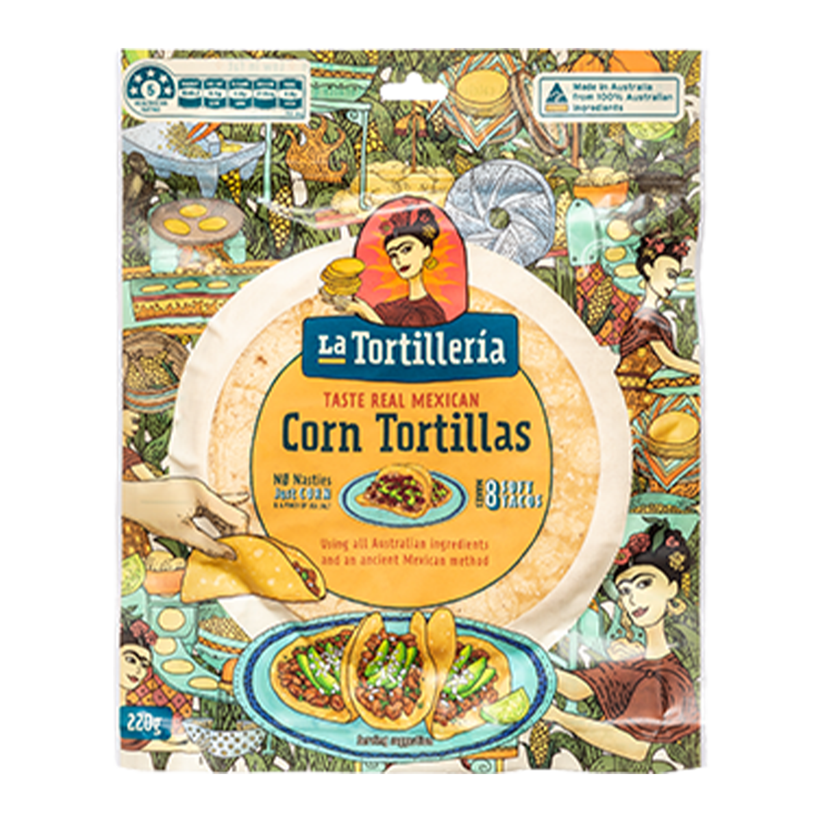 La Tortilleria Corn Tortillas Gluten Free 220g
