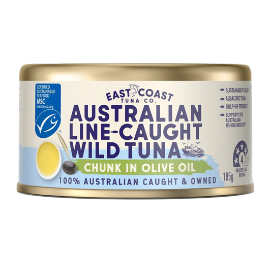 East Coast Tuna Co Australian Wild Tuna Chunks in Olive Oil 185g