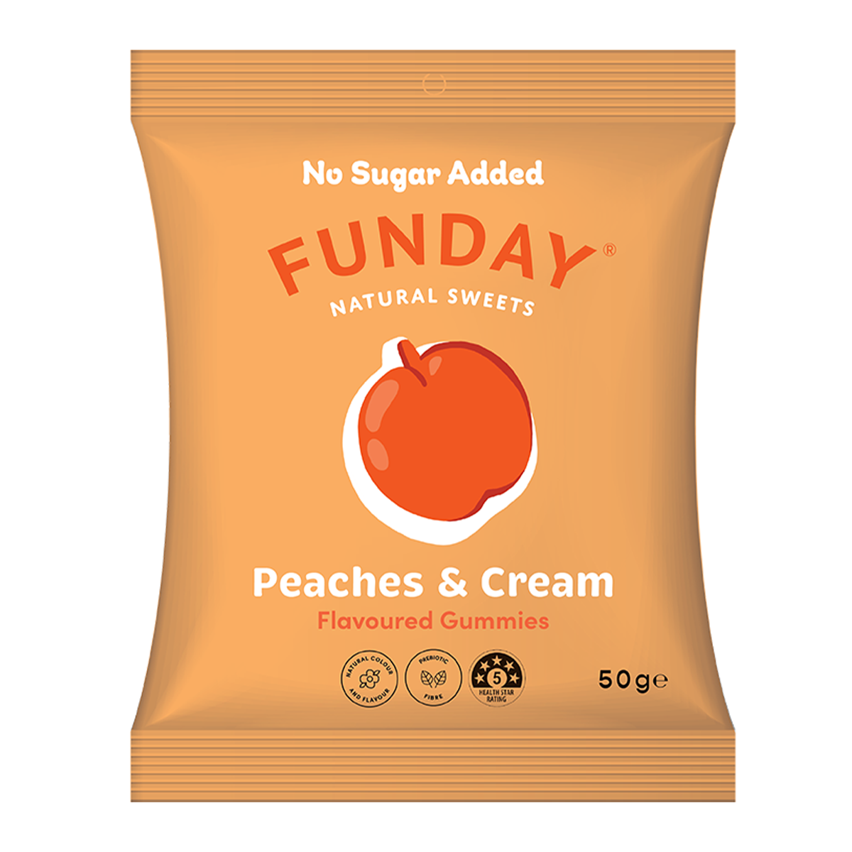 Funday Natural Sweets Peaches & Cream Gummies 50g