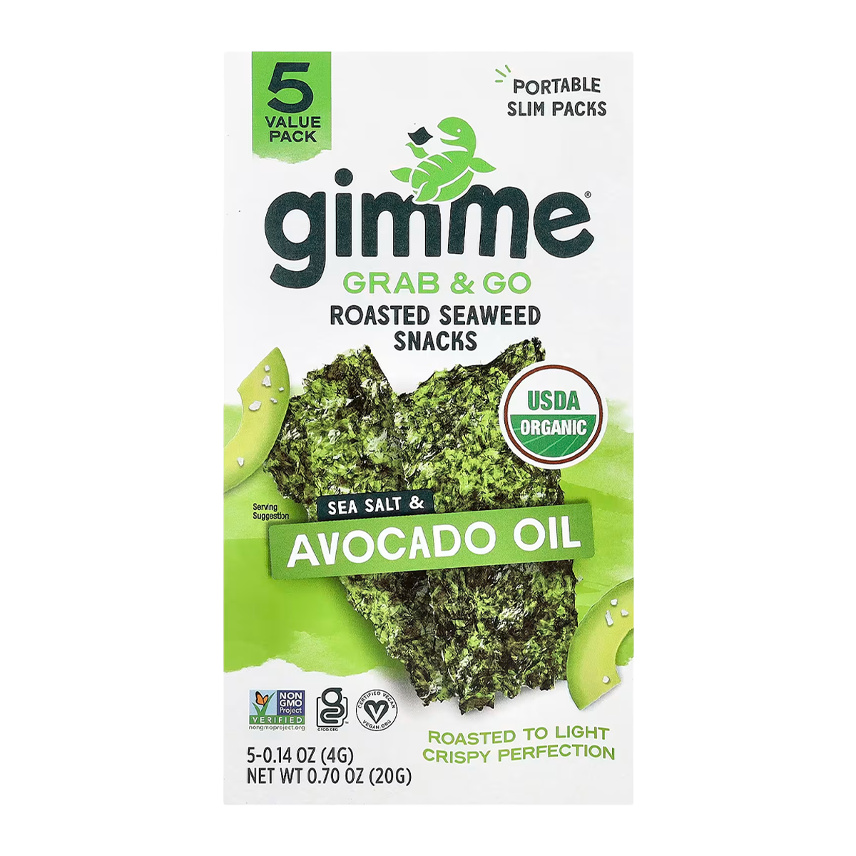 Gimme Roasted Seaweed Sea Salt and Avocado Oil x5 4g