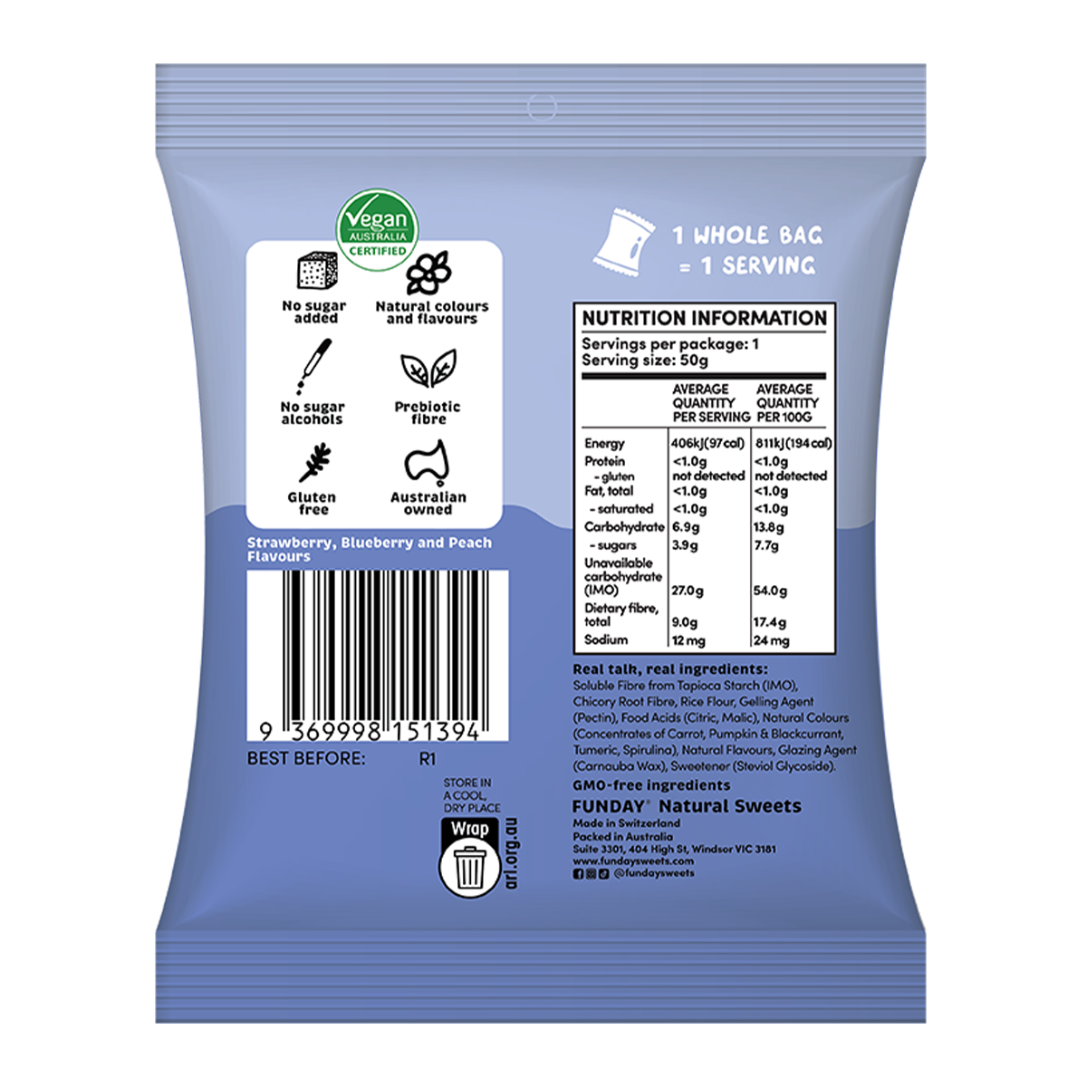 Funday Natural Sweets Fruity Gummy Koalas 50g
