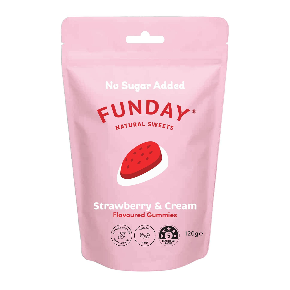 Funday Natural Sweets Strawberry & Cream Gummies 120g
