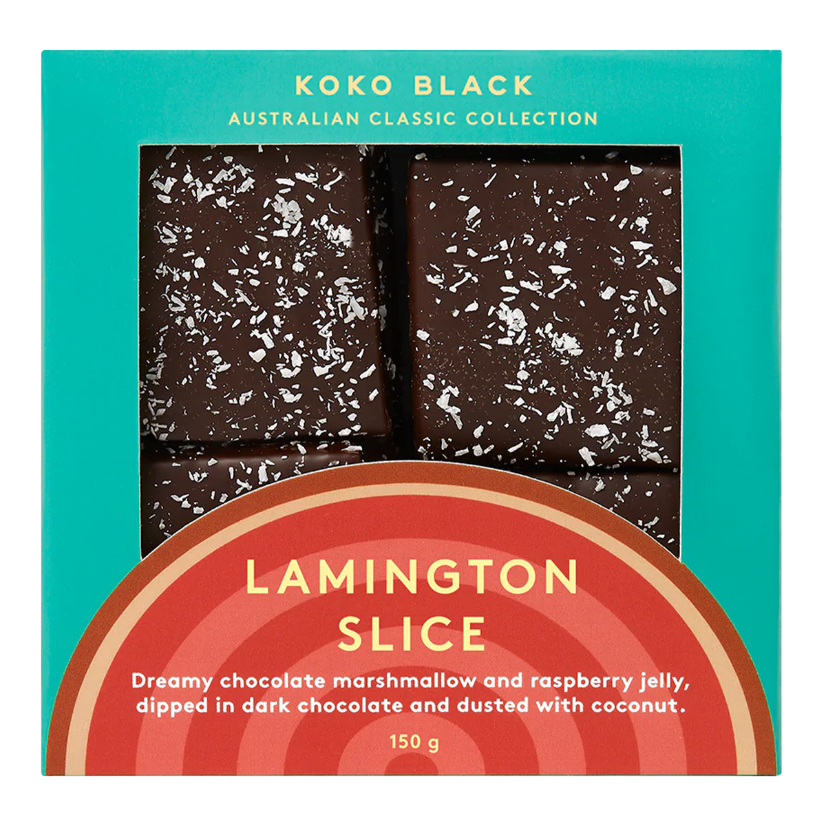 Koko Black Dark Chocolate Lamington Slice 150g