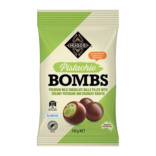 Hugos Milk Chocolate Pistachio Bombs 130g